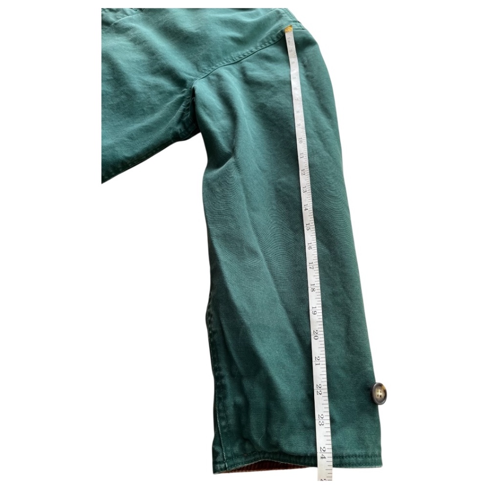 Land’s End Oversized Green Cotton Chore Coat with Brown Corduroy Collar Size XL - Picture 7 of 12